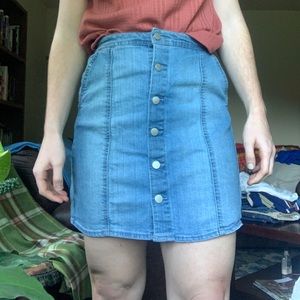 Button up denim skirt